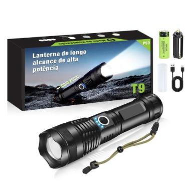Imagem de Lanterna Táctica Recarregável Genérica Xml T9 Cor Preto