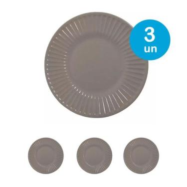 Imagem de 3un Prato sobremesa petiscos melamine plissé buffet 20cm - yangzi