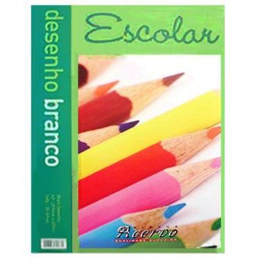 Imagem de Bloco Acervo Escolar A4 Branco 20 Folhas Desenho - Visitex