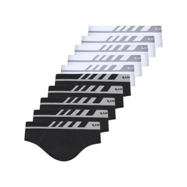 Imagem de Kit com 10 Cuecas Slip Lupo 691-002 Colorido, Branco, G