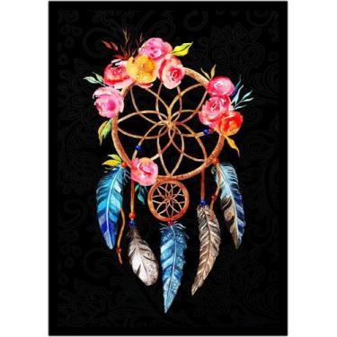 Imagem de Quadro Decorativo Design Filtro Dos Sonhos Fundo Preto Com Tribal Com 