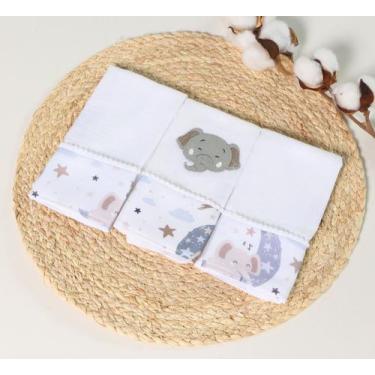Imagem de Kit Fralda de Boca Bebê 100% Algodão Estampada Variedades Menino - Ben