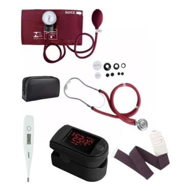 Imagem de Kit De Enfermagem Completo Premium Com Oximetro, Vinho