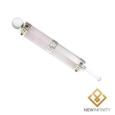 Imagem de Varinha Bastão de Atlante de Quartzo Rosa para Reiki Chakras - Infinit