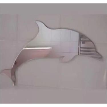 Imagem de Espelho Acrílico Decorativo Golfinho Banheiro Quarto 50cm - AGV Criaçõ