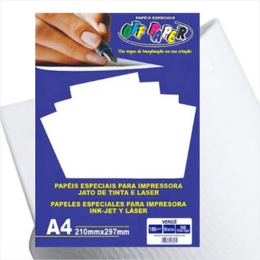 Imagem de Papel A4 180g Off Paper vergê branco com 50 folhas - Offpaper