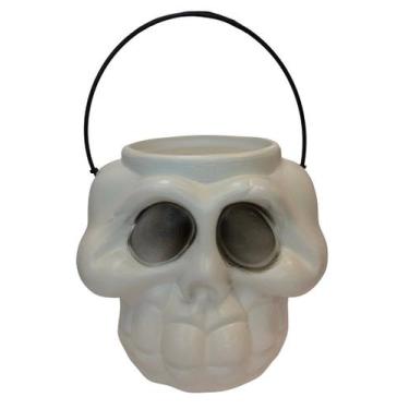 Imagem de Balde HALLOWEEN  Caveira BRANCA - 19x 14,5 cm - Kitok