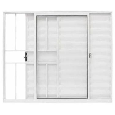 Imagem de Veneziana 3 Folhas Com Grade Linha 18 - Prover Esquadrias, 100x150, Br