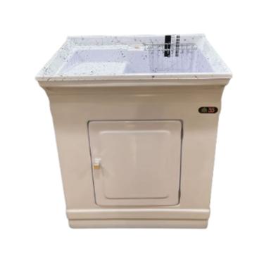Imagem de Tanque de Fibra Elegance Gabinete 40 Litros Branco Granitado - Fiberblu