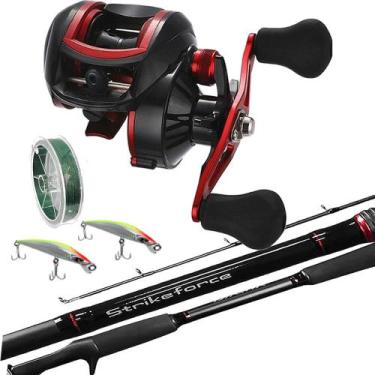 Imagem de Kit Carretilha Cmik 19 Rolamentos Vara Daiwa  Strikeforce 8-17lbs 1,68