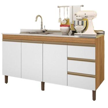 Imagem de Balcão Karen Para Pia 1,59cm 3p 3g Nature Off White Plla