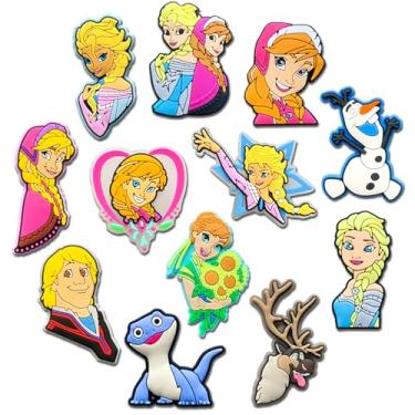 Imagem de 12 peças de pingentes de sapato de princesa de desenho animado para tamancos de crocodilo sandálias pulseira chinelos, pingentes de decoração de sapatos fofos para lembrancinhas de festa, Small,