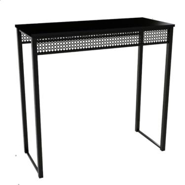 Imagem de Mesa Bancada Gourmet Estilo Industrial Alta Aparador Vintage(MDF Preto)