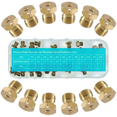 Imagem de SGTBQLL Kit de orifício de propano com 36 peças, peças de reposição de bocal de queimador a jato de gás natural Lp M6 x 0,75 mm, ponta de pulverização de gás