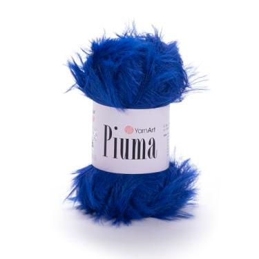 Imagem de YarnArt Piuma Fio de tricô de poliéster macio para cílios – adequado para agulhas de crochê e tricô, ideal para projetos amigurumi, pelúcia e decorativos, textura durável e brilhante (4415)