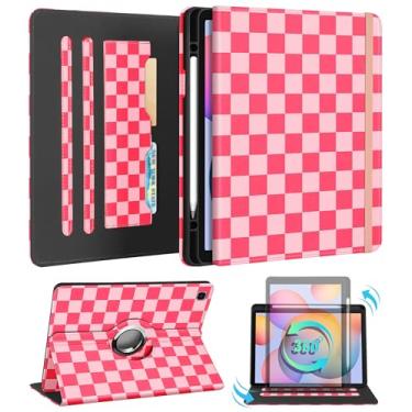 Imagem de Kidcube Capa para Samsung Galaxy Tab S6 Lite de 10,4 polegadas 2024/2022/2020 - Capa fólio feminina com suporte giratório e compartimento para cartão e design feminino exclusivo para Tab S6 Lite