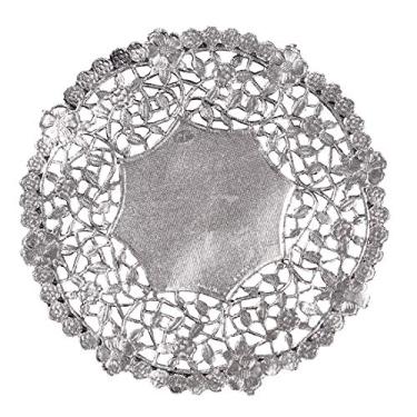 Imagem de Hygloss Products Doilies prateados de 15 cm – Doilies redondos feitos nos EUA, pacote com 72