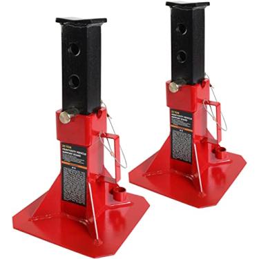 Imagem de Torin ATZ220005B Suportes de macaco automotivo de altura ajustável estilo pino resistente, capacidade de 22 toneladas (20 kg) vermelho, 1 par