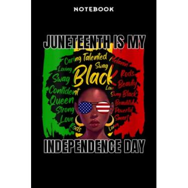 Imagem de Notebook Wōmēns JūnēFūnnÿnth Īs Mÿ Īndēpēndēncē Dāÿ Āfrō Blāck Histōrÿ Flāg Prēttÿ Fāmilÿ: 6" x 9", over 100 pages/Lined Journal,Hourly,Lesson,Daily Journal,Goal,Daily Organizer