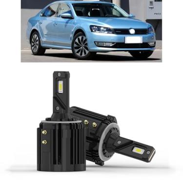 Imagem de KITOCARTOP Lâmpadas de farol LED 90W 9000LM 6000K Apto para Volkswagen Passat Golf Tiguan Golf GTI Touran 2012-2018 Farol Plug and Play fácil instalação lâmpadas de farol LED de farol baixo preto