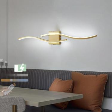 Imagem de GZZBMY Luminária de parede regulável com controle remoto luminária de carregamento USB arandelas de parede LED moderna iluminação de parede interna 28 W 80 cm quarto lâmpada montada na parede design
