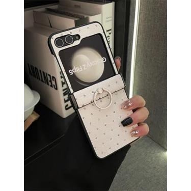 Imagem de Capa de cor sólida com anel de perfuração de ponto brilhante para Galaxy Z Flip 5 Z Flip5 Flip5 Zflip6, capa traseira, 2, para Samsung Galaxy Z Flip 6