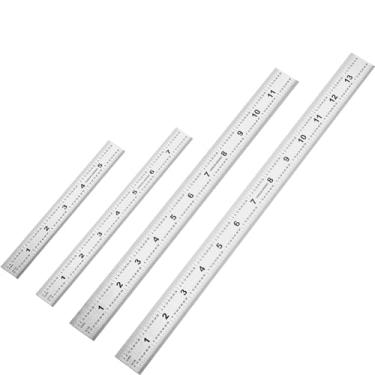 Imagem de ALLWIN Régua De Maquinista - Réguas De Metal Pacote De 4, Régua Métrica De 6/8/12/14 Polegadas, Régua Mm, Régua De Aço Inoxidável