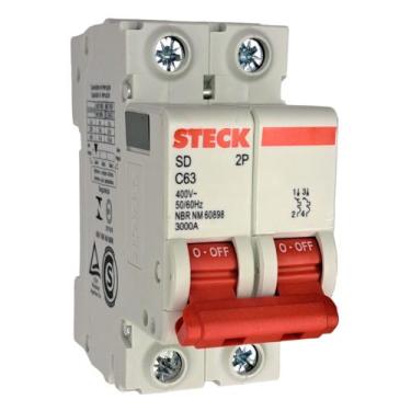 Imagem de Disjuntor Din Steck Bipolar 63A Amperes Curva C