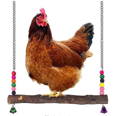 Imagem de Brinquedo de poleiro de pássaro, suporte de madeira natural para pintinho, balanço feito à mão para treinamento, acessórios de galinheiro para periquitos, conure, calopsita, papagaio, galinhas,
