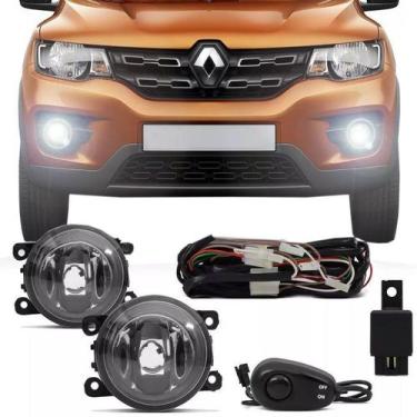 Imagem de Kit Farol de Milha Completo Renault Kwid 2018 19 Auxiliar Neblina - Su
