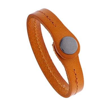 Imagem de Xusamss Pulseira de couro Punk Rock Snap, 7 5 inch, Couro sintético liga metálica Couro sintético, Sem pedras preciosas