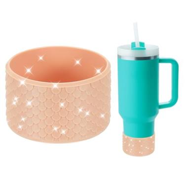 Imagem de PATIKIL Bota de silicone para garrafa de água para copo de 340 a 1,134 g, capa protetora antiderrapante com fundo de água, capa protetora para copo de garrafa de água, acessórios de copo, rosa