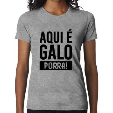 Imagem de Baby Look Aqui é galo  - Foca na Moda, Cinza, G