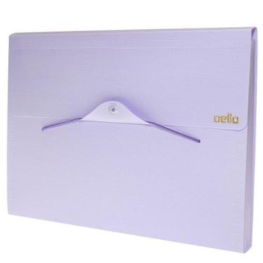 Imagem de Pasta Sanfonada 12 Divisões Dello Serena linho Cores Pastel, Lilas Pas