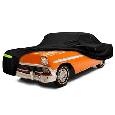 Imagem de Capa de carro à prova d'água compatível com Chevrolet Bel Air / 150/210 1950-1957 Sedan/Coupe/Hardtop 210T All Weather Classic Car Covers com porta de zíper para proteção de chuva e neve