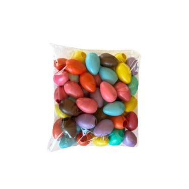 Imagem de Decoração de páscoa ovos de plástico kit 35 coloridos - Verytel Presen