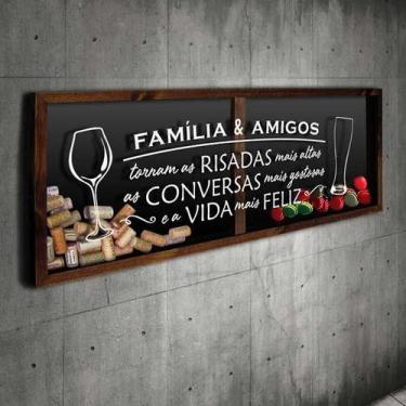 Imagem de Porta Rolhas e Tampinhas Panorâmico - Família e Amigos - Quadro Novo, 