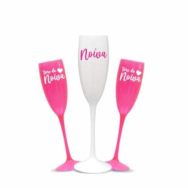 Imagem de Kit 24 Taças Espumante 190ml Acrílica - Personalizadas Chá de lingerie despedida de solteira Bride Noiva