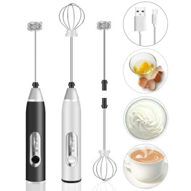 Imagem de Misturador Portátil Elétrico Recarregável Inox Fuê – Mini Mixer Multiuso Misturador de Bebidas Café Batedor de Ovos com Processador de Alta Velocidade e Carregamento Rápido Usb 3 Velocidades Premium