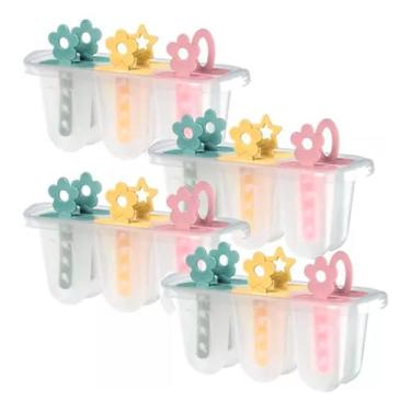 Imagem de Kit 4 Formas Picolé 6 Palitos Sorvete Picoleteiras Sanremo