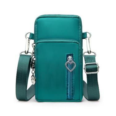 Imagem de EDIWER Bolsa para celular resistente à água bolsa tiracolo de viagem esportiva bolsa de braço carteira mini bolsa de ombro com alça ajustável, Verde