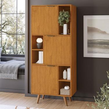 Imagem de Estante para Livros Office Aliança Candian 3 Portas Cinamomo - Jcm Móveis