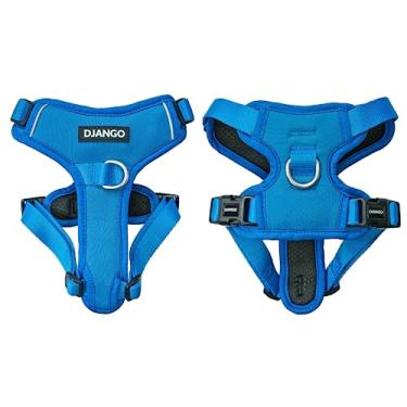 Imagem de DJANGO Peitoral para cães Tahoe – Confortável, durável e acolchoado com anéis em D na frente e atrás – Peitoral ajustável e seguro para aventuras ao ar livre e uso diário (azul alpino, grande)