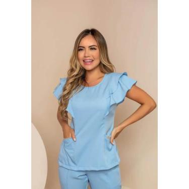 Imagem de Scrub Claudia Premium Azul Claro / Hospitalar Clínicas Fardamento  - S