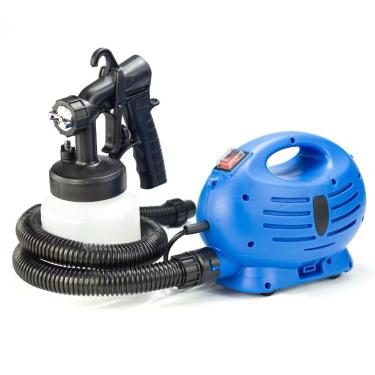 Imagem de Pulverizador de Tinta Elétrico, 650W, (220Volts) Pistola com Compressor, Recipiente de 800ml, Mangueira 110cm, Azul e Preto