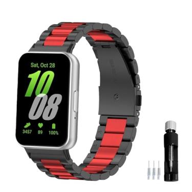 Imagem de Gheper Pulseira de metal compatível com Samsung Galaxy Fit3[2024] SM-R390 pulseira de substituição de aço inoxidável sólido pulseira acessório pulseira