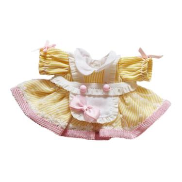 Imagem de simhoa Vestido de princesa de boneca de pelúcia, faça suas próprias bonecas, acessórios de bricolage, presentes de aniversário para crianças, roupas de, Amarelo