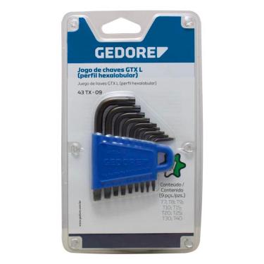 Imagem de Jogo de Chaves Allen Tipo L Perfil Tork com 15 Peças T6 a T60 - Gedore 024619