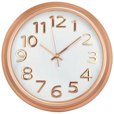 Imagem de Relógio Parede Redondo Rosê 33X33Cm