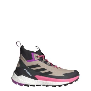 Imagem de adidas Tênis feminino para caminhada Terrex Free Hiker 2 Gore-tex, Wonder Bege/Pink Fusion/Aurora Black, 34
